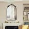 Head West Vintage Arched Black Ornate Metal Frame Mirror
